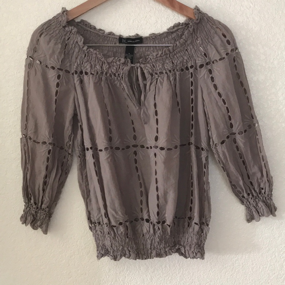 I.N.C international concept cotton embroided top